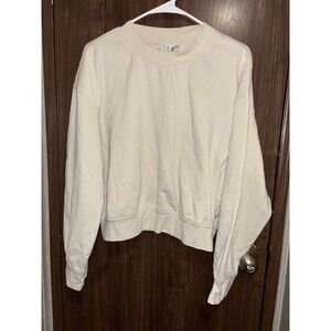 Divided by H&M Women's Cream Relax Fit Dropped Shoulders Crop Sweater Size L